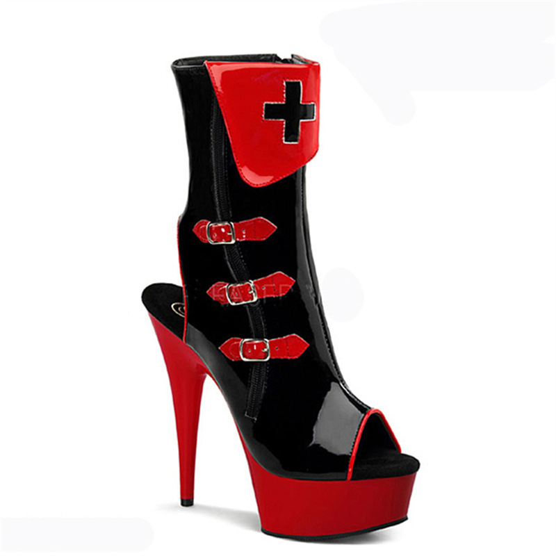 15cm Ultra-High Heel Over-The-Knee Boots, Stiletto High Boots, European and American New Patent Leather Pole Dance Boots, White Women's Boots, Anti- 15cm Ultra-High Heel Over-The-Knee Boots, Stiletto High Boots, European and American New Patent Leather Pole Dance Boots, White Women's Boots, Anti-