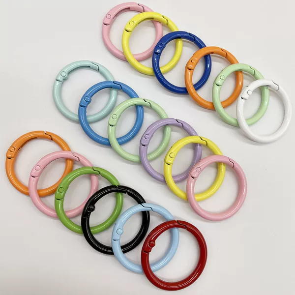 33mm Painted Spring Ring Candy Color Large Spring Buckle Luggage Doll Jewelry Accessories Key Chain Book Ring Creative