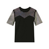 Slim fit heavy industry hot diamond mesh diamond temperament versatile short sleeved T-shirt