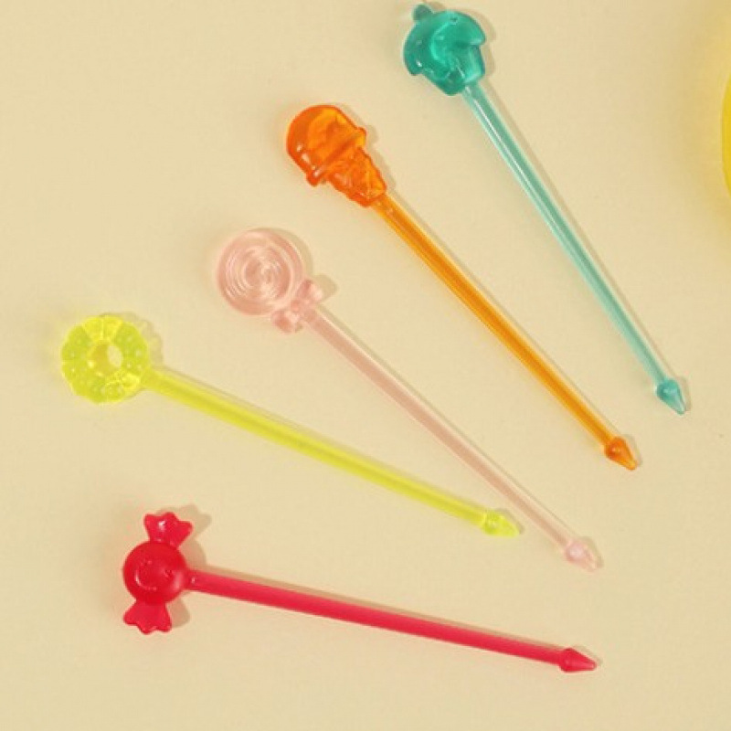 Japón hogar dibujos animados horquilla de fruta creativa para niños animales lindos horquilla de fruta de plástico set Bento stick