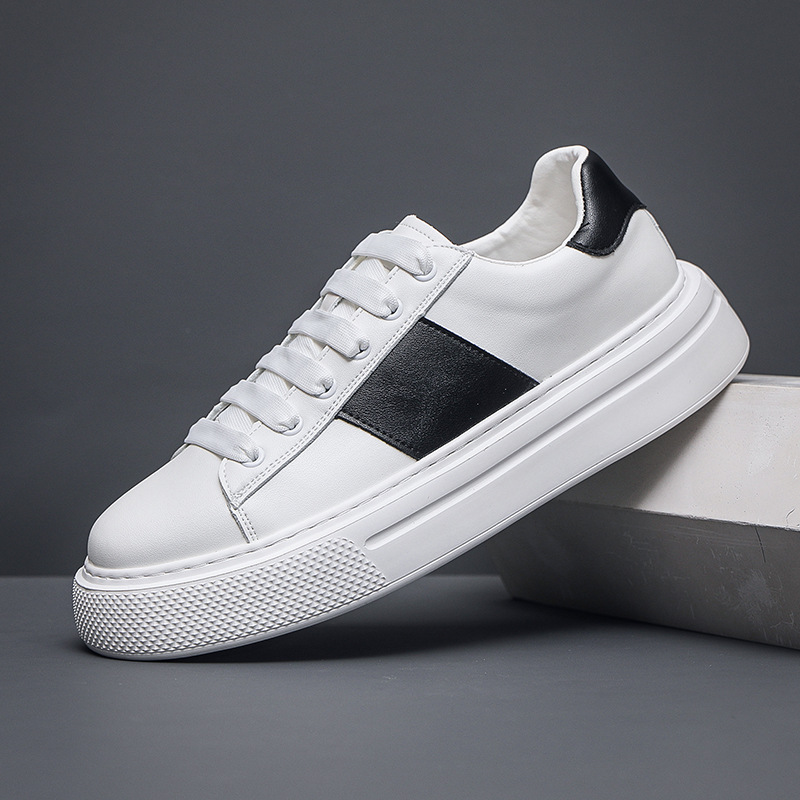小眾男鞋小白鞋2024新款秋季厚底男士板鞋發泡底百搭休閒運動鞋子