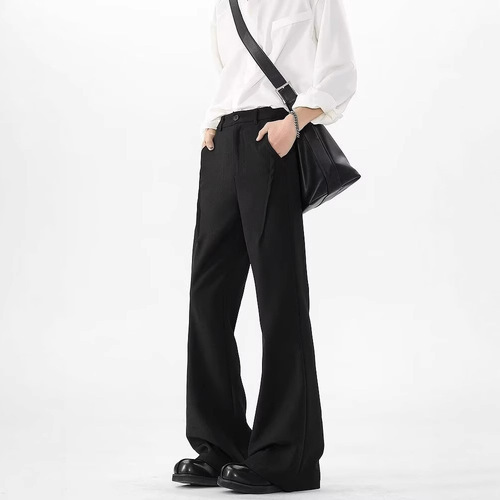 Relaxed and Loose Men's Korean Style Trendy Matchable Pants Summer Thin Model with a Draping Effect Wide Leg Floor-Length Pants