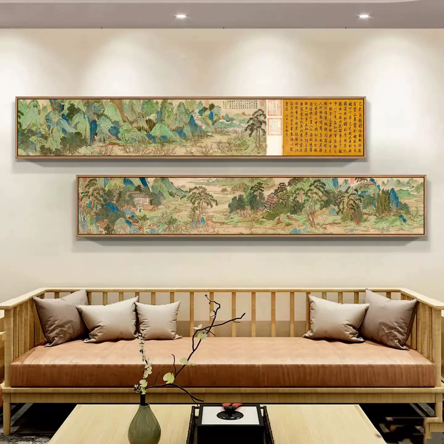 新中式禅意古风装饰画客厅酒店书房高级感背景墙茶室民宿横版挂画