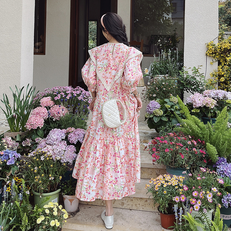 实拍茶歇碎花连衣裙女夏季新款盐系穿搭超仙森系温柔纯欲风初恋裙