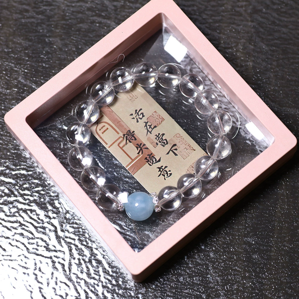 Браслет из натурального белого кристалла аквамарина, круглые бусины, 11 мм, звезда, браслет в одном стиле, женские украшения Wenwan Energy