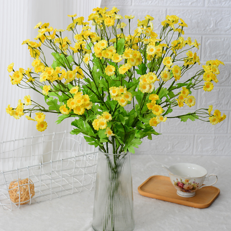 Simulación pequeña manzanilla pequeña margarita flor flor flor falsa flor flor flor flor de boda casa hotel de manzanilla flor de simulación mayorista