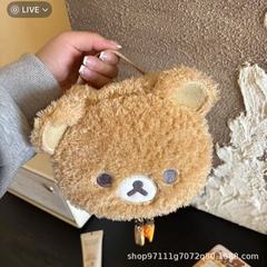 かわいいぬいぐるみ熊頭化粧バッグ携帯大容量スキンケア用品洗面バッグ雑貨収納バッグ