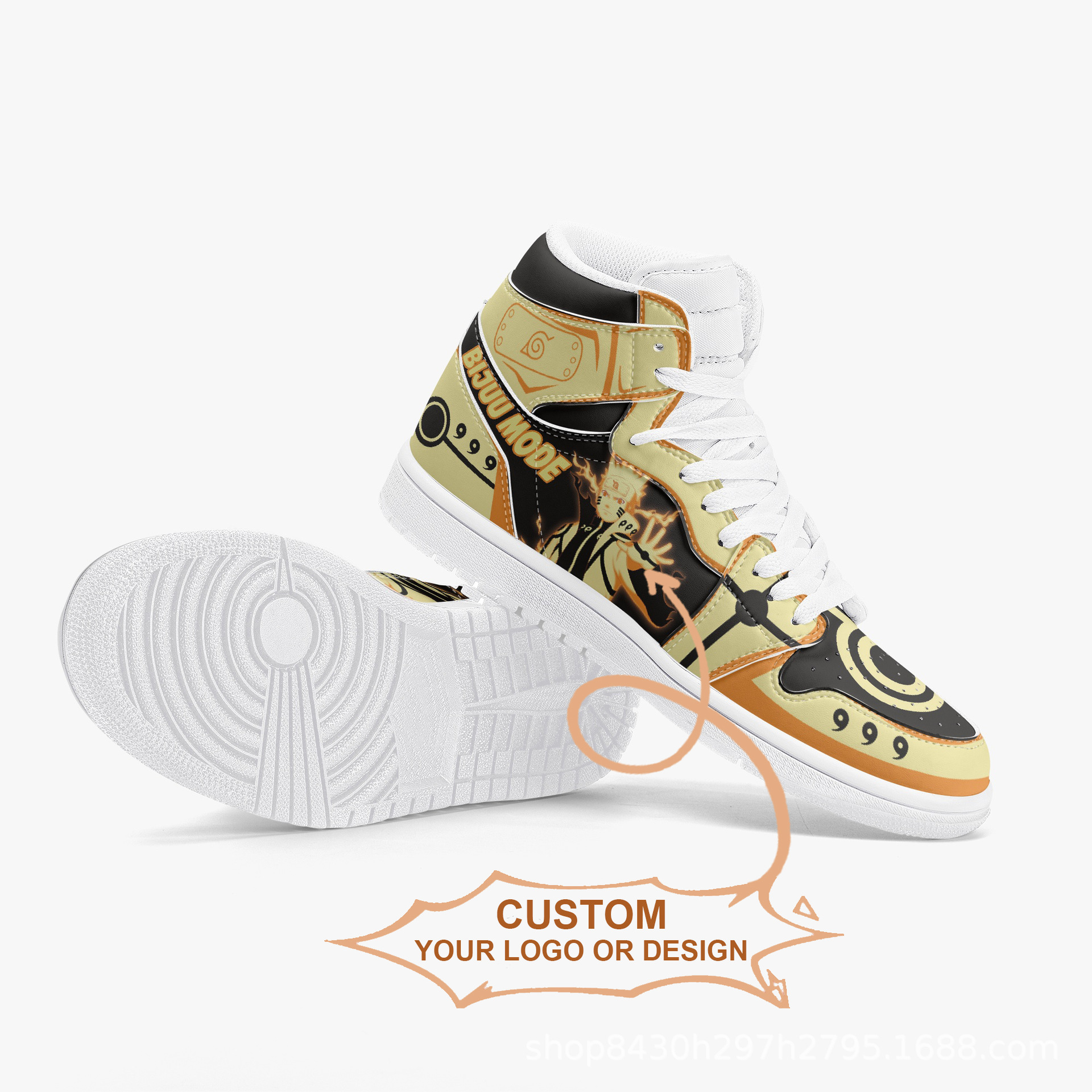 3D印花 现货板鞋百搭高帮运动鞋High Top Leather Sneakers