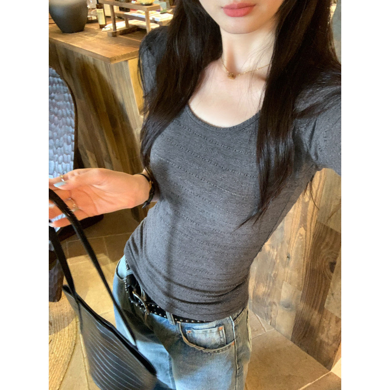 Hot-Selling Backless Tie-Up U-Neck Half-Sleeve T-Shirt for Women, Summer 2026 New Style, Sexy Mature Style, Mid-Sleeve Top Hot-Selling Backless Tie-Up U-Neck Half-Sleeve T-Shirt for Women, Summer 2026 New Style, Sexy Mature Style, Mid-Sleeve Top