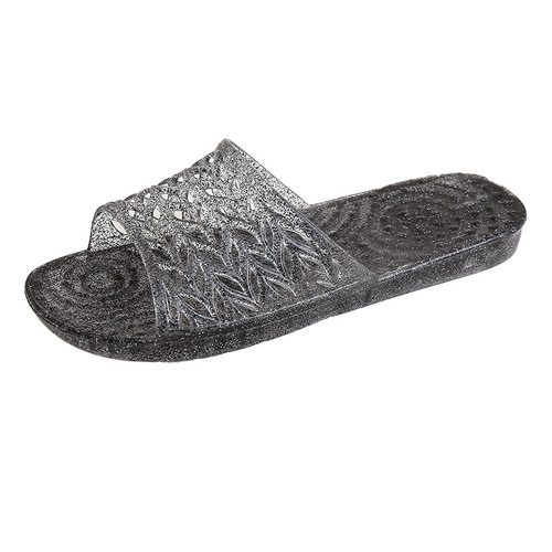 Slip-resistant cool sandals crystal fashionable summer women's viral outerwear transparent one-piece flat versatile beach match dress