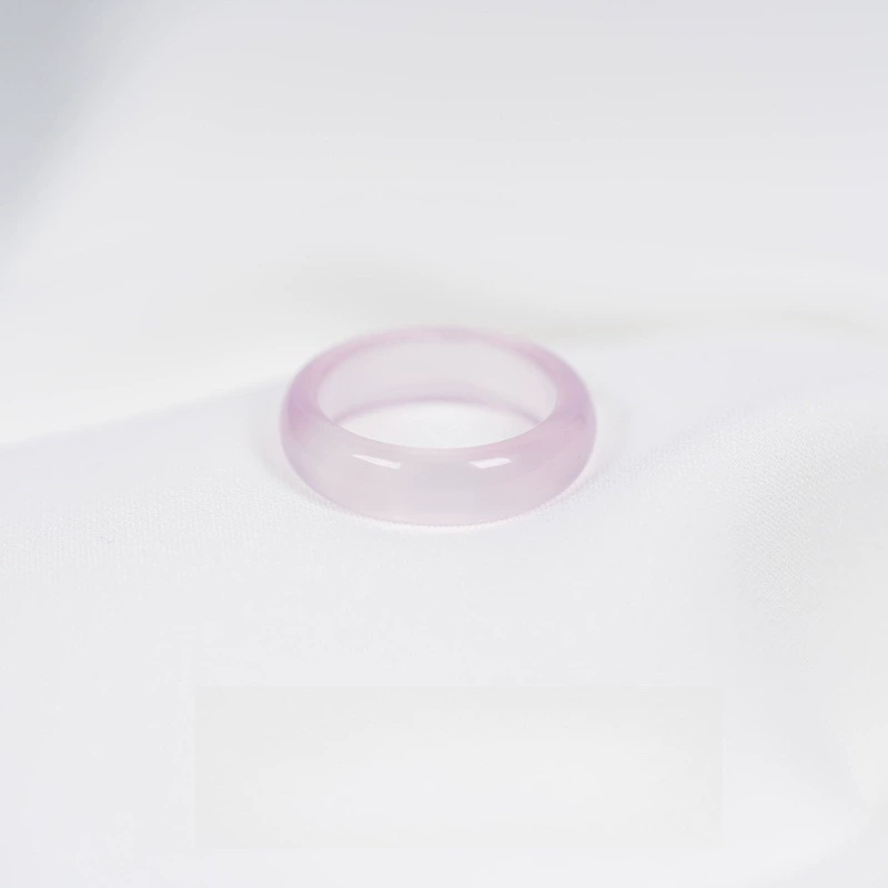 Agate Ring, organic agate with white-jade ice effect, sizes 15–18 (random color)