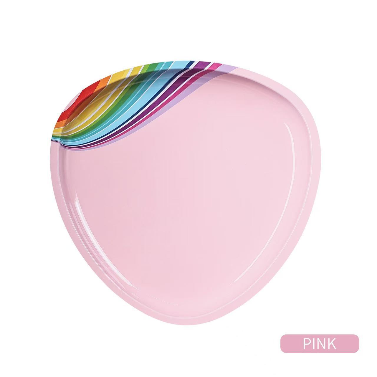 Herramientas de manicura bandeja de joyería de acero inoxidable bandeja de fondo plano joyería multipropósito bandeja triangular de metal en stock