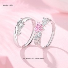 Bague de couple de style coréen pour hommes et femmes, paire de bagues de couple en argent sterling, bijoux de luxe, cadeau de Saint-Valentin_voghion.com