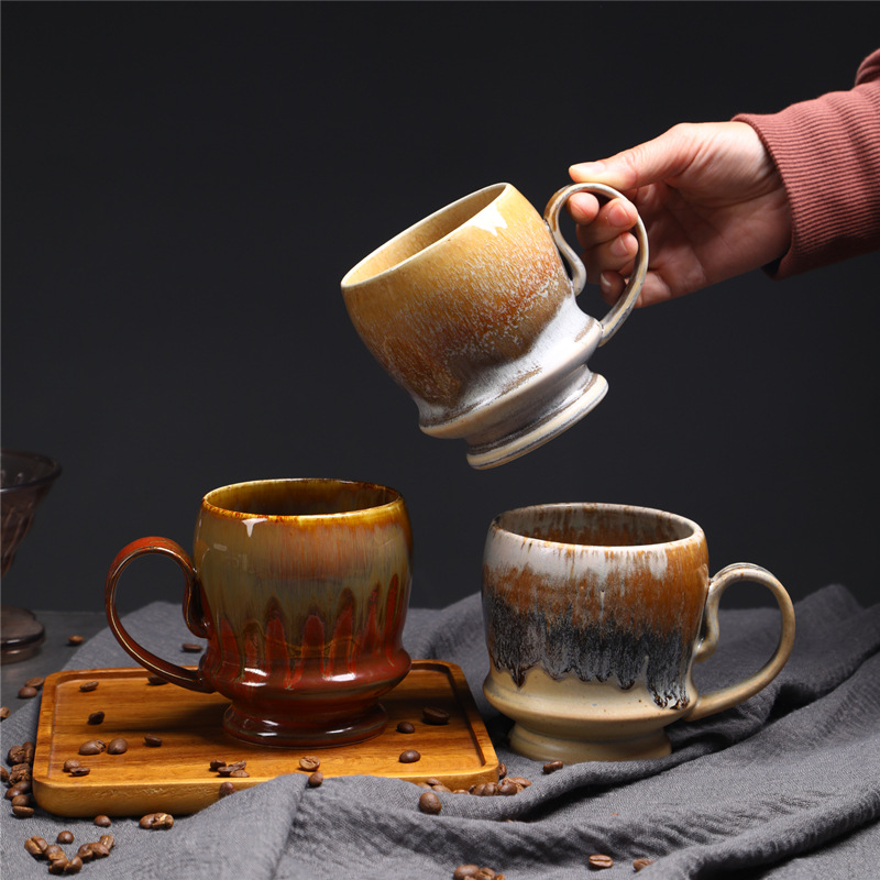 Middle Eastern Style Large-Capacity Ceramic Large-Sized Top Quality Mug, Supply, Kiln-Fired Water Cup, Vintage Coffee_voghion.com