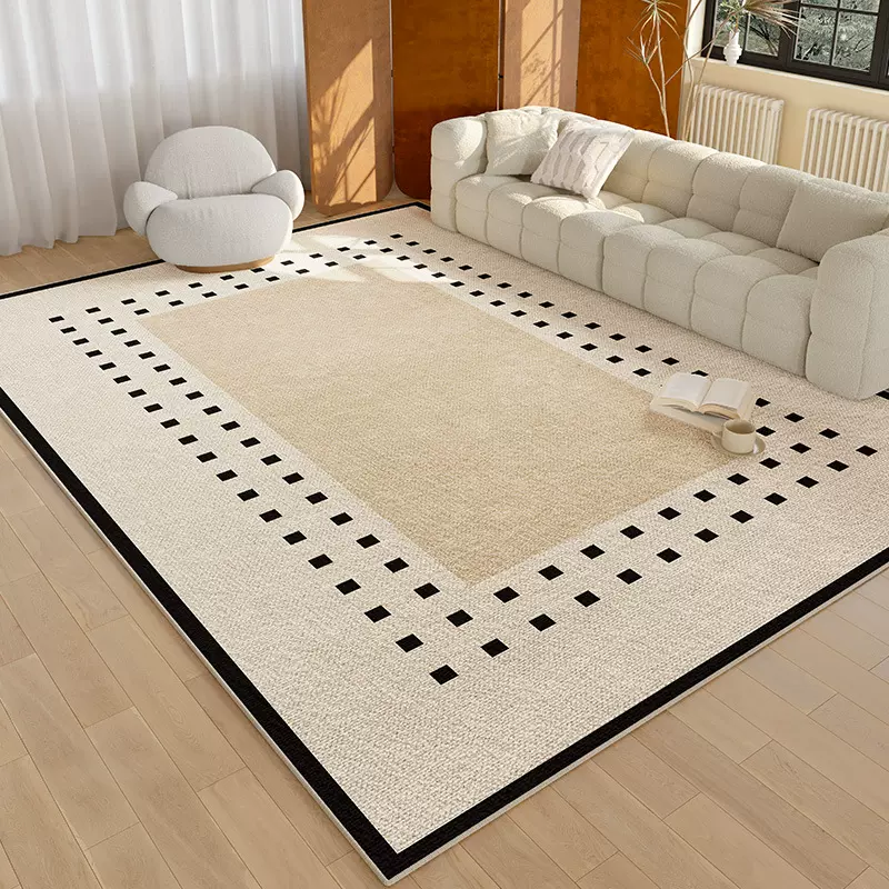客厅地毯格子现代简约家用防水防污茶几毯北欧风高级沙发圈绒地毯