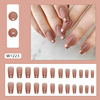 Fake nails for manicure, nail stickers, European style, french style, ready-made product, wholesale