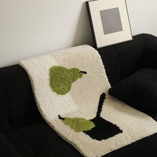 Ins-style Flocking Carpet Living Room Sofa Wear-resistant Easy-care Anti-slip Blanket Household Bedroom Thickened Cool Bedside Blanket