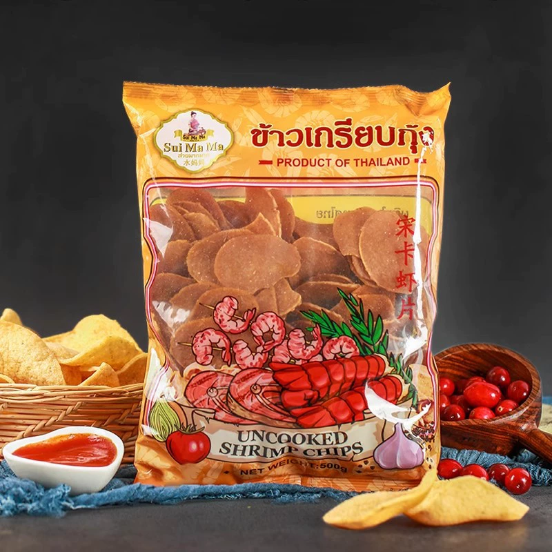  Thailand imported Shui Mama Songkhla shrimp crackers 500g Thai lobster crackers self-fried snacks semi-finished products for commercial use