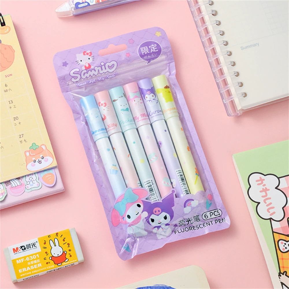 Fluorescence coloured pencils for elementary school students, cartoon universal marker