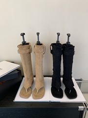 Low-heel, niche French square-toe, Gót sandal woman's boot 2023 summer new trouser length boot