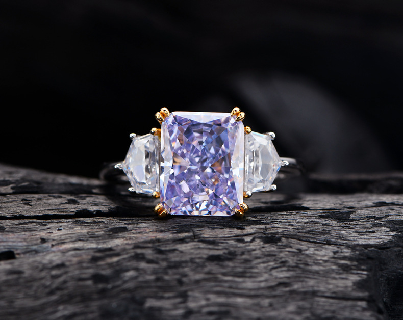 Fashion Geometric Sterling Silver Inlay Zircon Rings 1 Piece