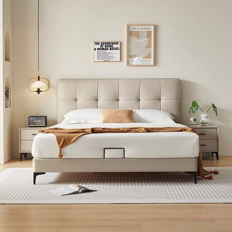 New Modern Minimalist Light Luxury Wedding Bed for Master Bedroom, 1.8m Double Beds with Storage, Stylish 1.5m Bed