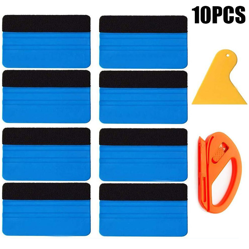 자동차 필름 C형 10종 세트 [노란색 삼각형 1개 + 곡선 1개 + 파란색 플러시 8개]