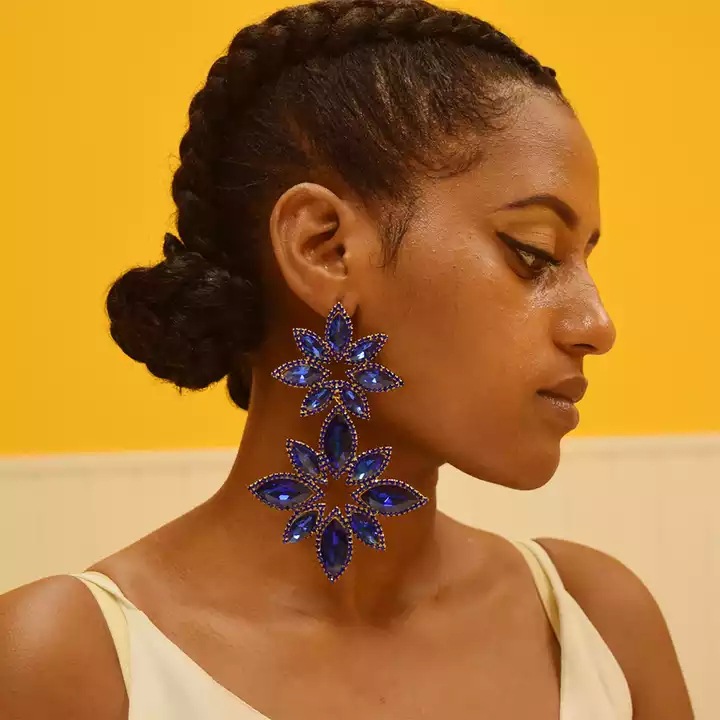 Festival Occasion Alloy Material Fashion Flower Alloy Rhinestone Earrings
