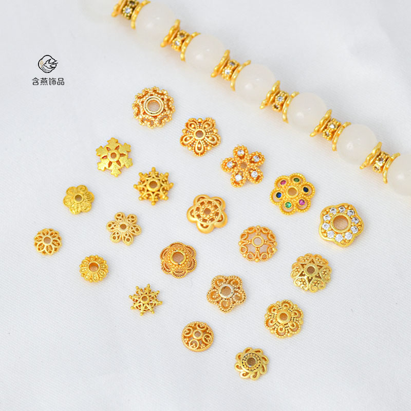 14K Gold-Filled Color-Preserving Flower Tray Spacer Cut Out Petals DIY Bracelet Jewelry Accessories Spacer Beads Beaded Flower Hat Material 14K Gold-Filled Color-Preserving Flower Tray Spacer Cut Out Petals DIY Bracelet Jewelry Accessories Spacer Beads Beaded Flower Hat Material