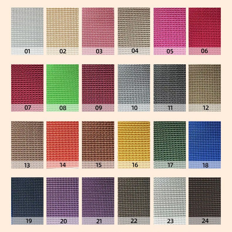 Cinta de nylon en stock, cinta acanalada de estilo americano en varios colores, correa para tiendas de campaña, correa para mascotas, cincha para mascotas.
