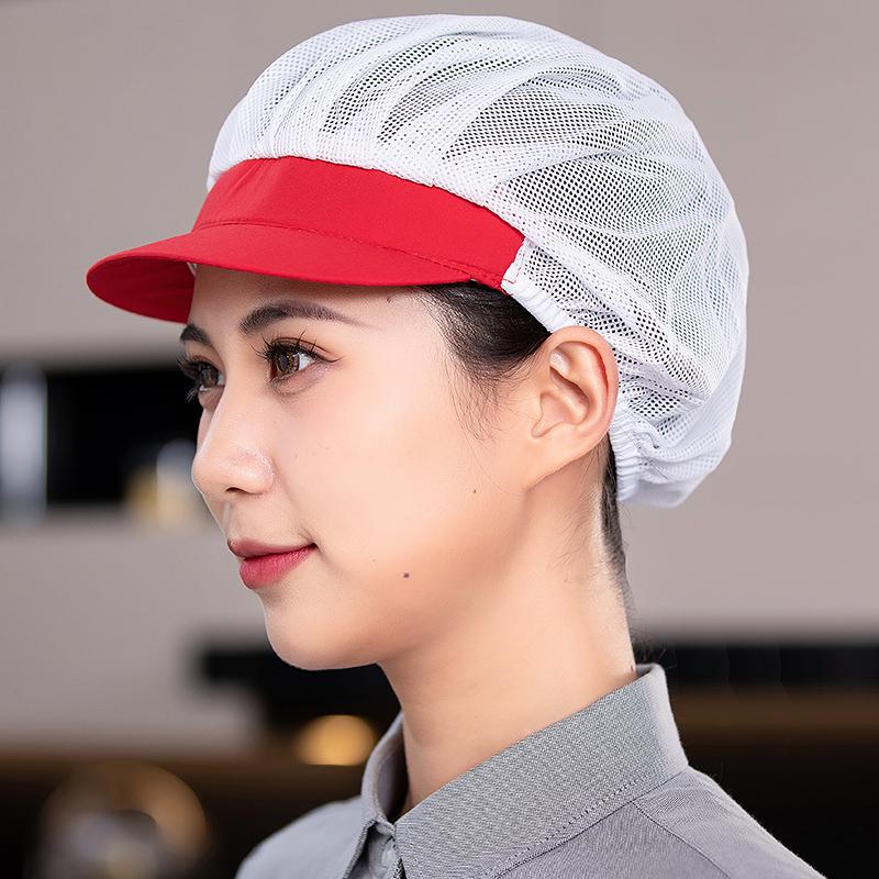 Taller de fábrica de alimentos transfronterizos sombrero de trabajo fábrica de catering comedor cocina sombrero de cocinero a prueba de polvo a prueba de aceite malla de ventilación