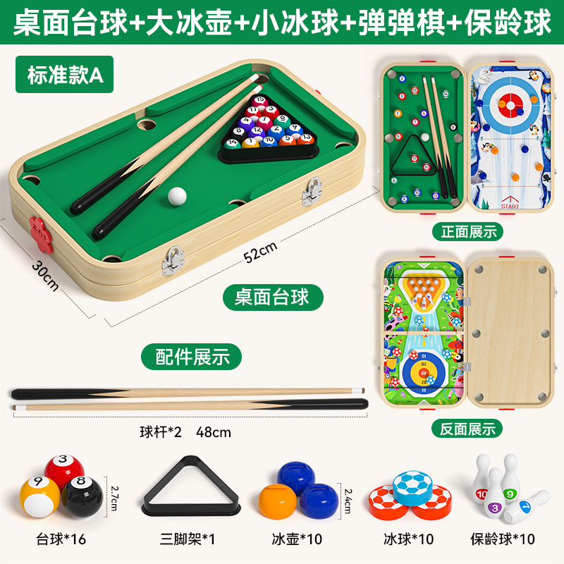 Junio juegos de mesa de billar para niños y niñas juguetes caseros tablero de mesa pequeño para niños de billar y ajedrez pequeños y grandes