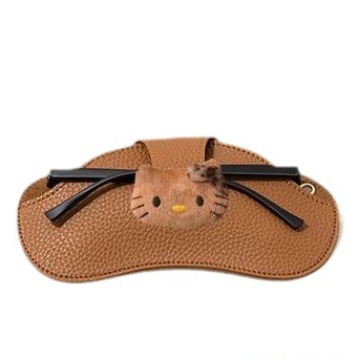 Caja de gafas de gato ktcat con estampado de leopardo de piel negra
