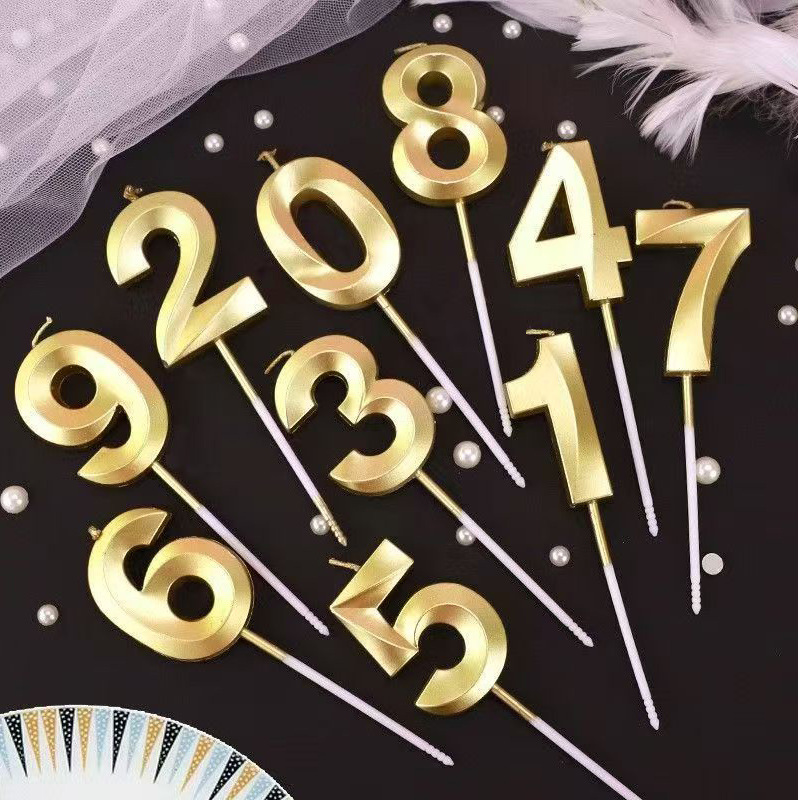 Tarjeta de succión de diamante vela digital embalaje independiente pastelería panadería decoración de pasteles vela de cumpleaños del bebé