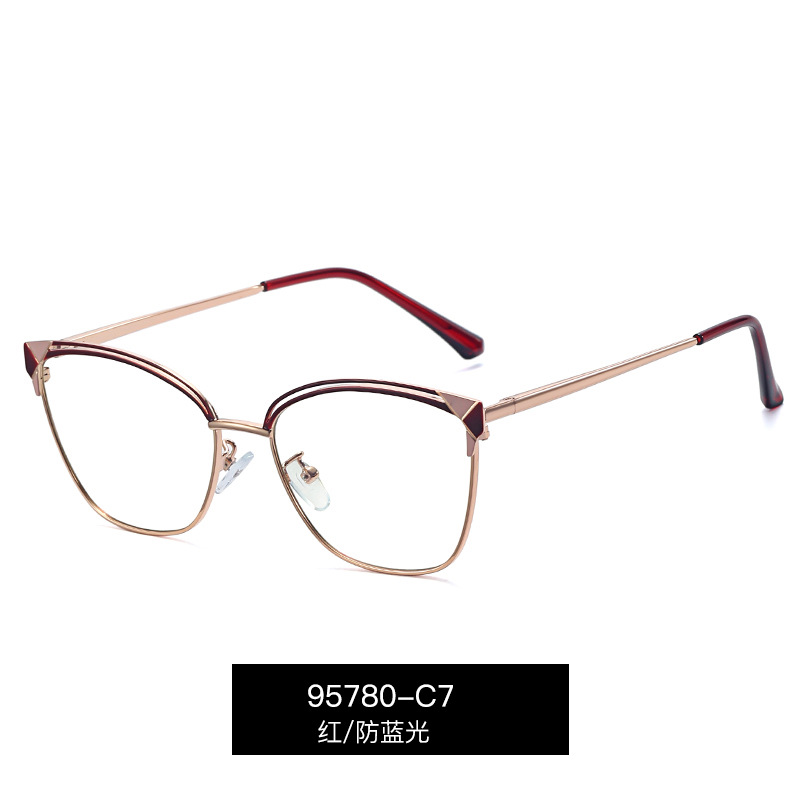 95780 de comercio exterior nueva moda gafas marco Primavera pies metal anti-azul luz europea y americana gafas para las mujeres