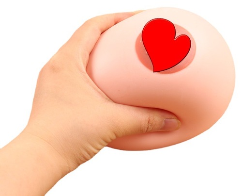 Venting wave simulation milk ball, Mimi ball, squeeze water ball, prank gag toy simulation breast ball 13CM