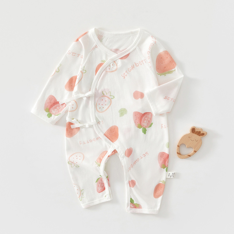 Newborn baby jumpsuit summer thin 0-3 month newborn baby summer clothes cotton air conditioning clothing pajamas