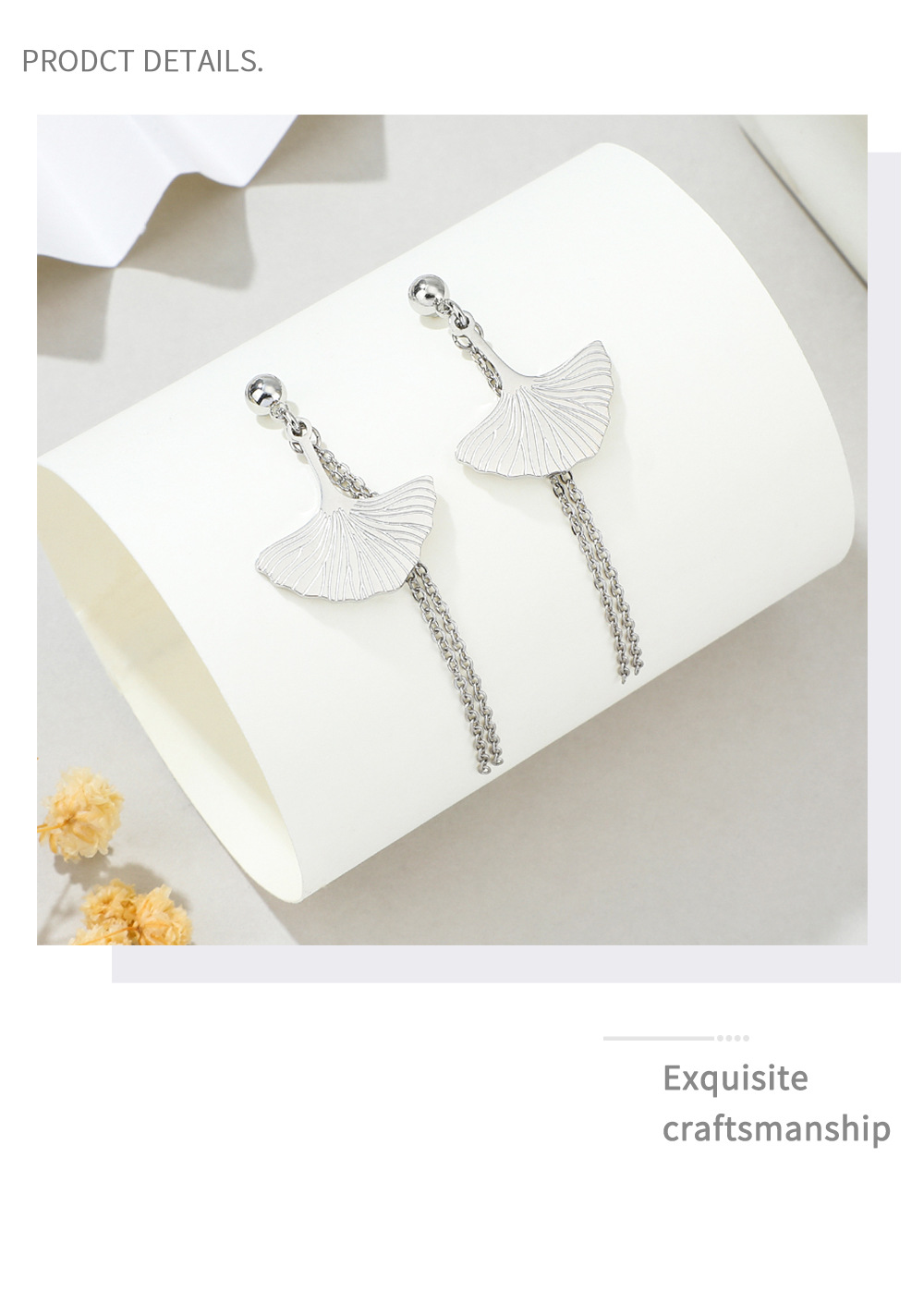 Lady Leaf Patchwork Plating Stainless Steel No Inlaid Earrings display picture 1