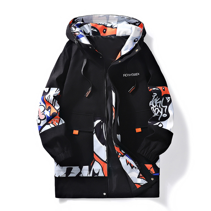 Men's Clothing mid length windbreaker jacket trendy workwear jacket_voghion.com