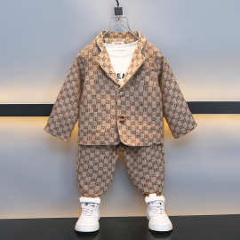 男童秋装西服套装2025新款韩版儿童帅气礼服演出服宝宝西装两件套