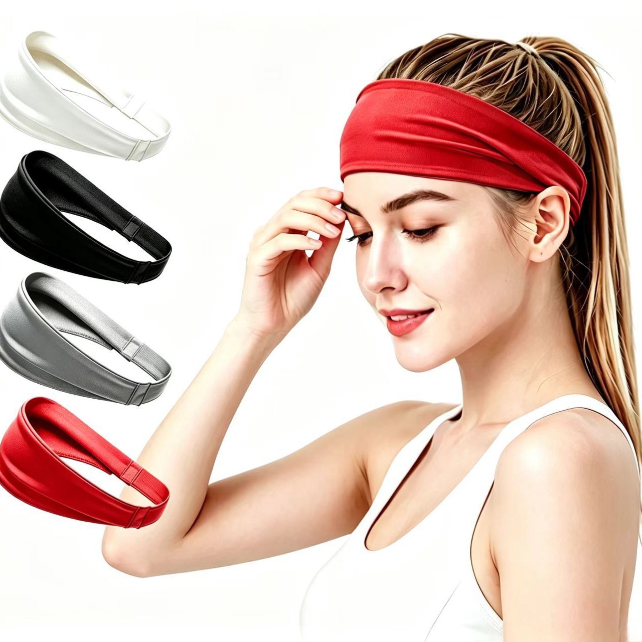 Cross-border sports headband for fitness, sweat-absorbing headband, sweat-wicking and anti-sweat headband, breathable for basketball and yoga, suitable for both men and women