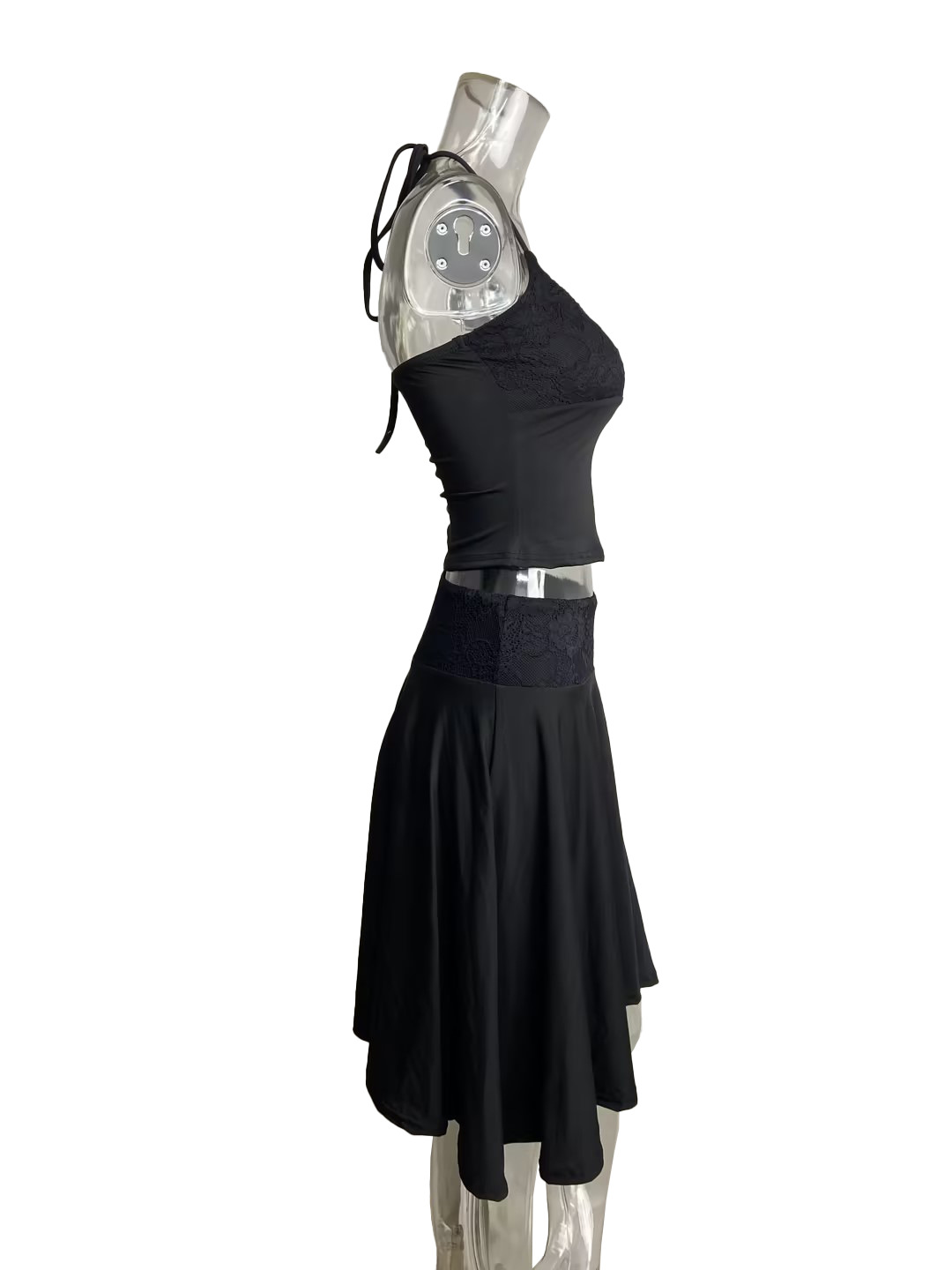 European And American Temperament Elegant Lace Small Suspender Top Mesh Lace Short Skirt Skirt Set_ecoleips.com