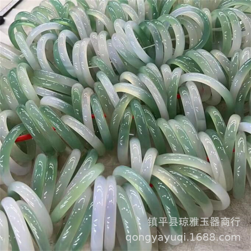 尾货清仓直播半山半水玉髓手镯紫罗兰玛瑙手镯渐变色马卡龙玉器镯