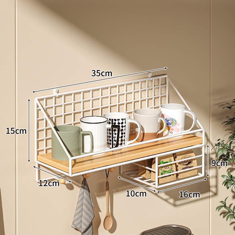 Portavasos montado en la pared taza de agua sin perforación estante para taza de café taza de té en la pared