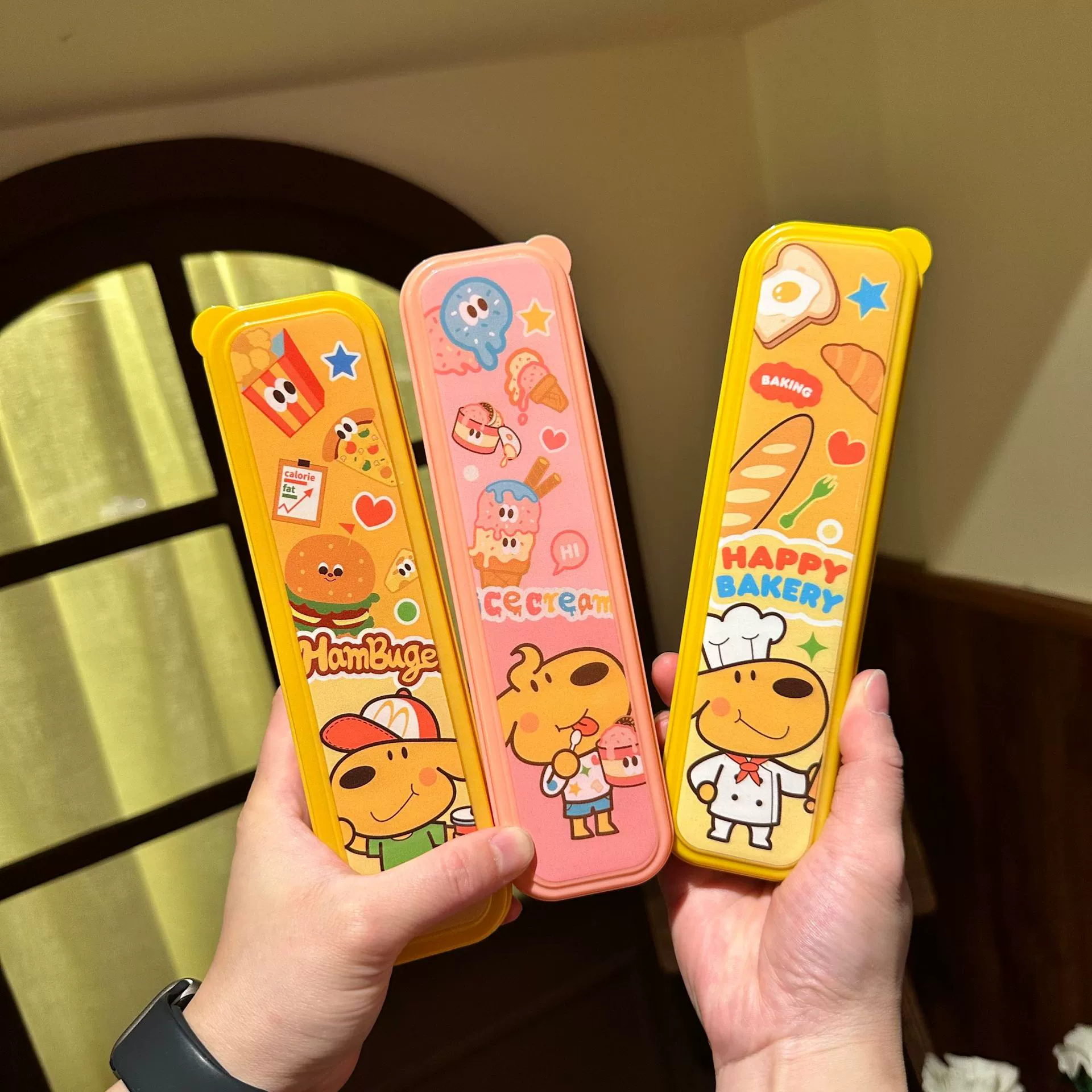Genuine high quality tableware stainless steel, cute ceramic handheld set for home use