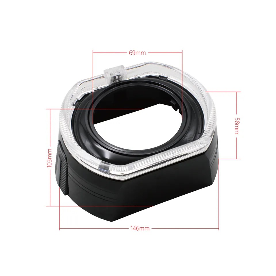 Nueva guía de luz cubierta integrada de 3 pulgadas de lente cuadrada Xiaobao cubierta decorativa Escudo de luz caballo LED Ángel ojo luz diurna altura de la luz