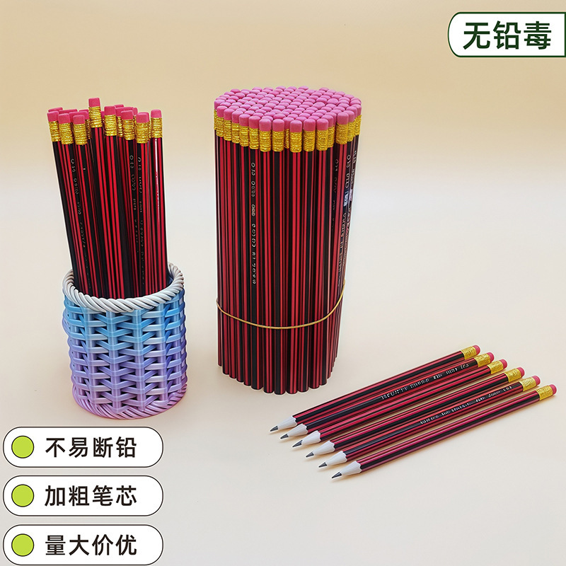 HB鉛筆 小学生鉛筆 丸太無毒樽入り六角鉛筆 幼稚園初心者習字練習鉛筆|undefined