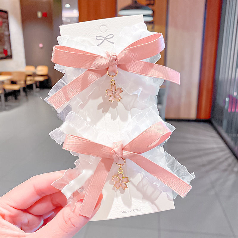 Niños encaje arco clip para el cabello niñas lindas dulces clip para el cabello princesa clip para el cabello mayorista