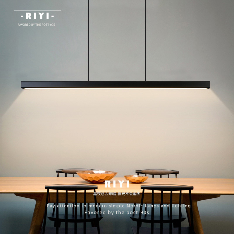Full Spectrum Restaurant Chandelier Modern Simple Nordic Minimalist Dining Table Bar Designer Office Living Room Strip Light