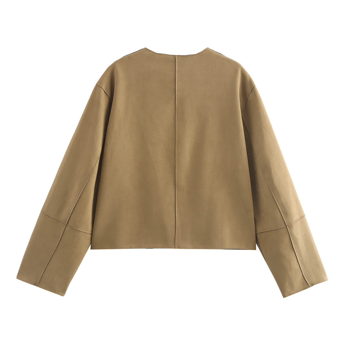 Sieviešu apģērbs 2024. gada rudens un ziemas jaunā modes zamšādas tekstūras efekta jaka_voghion.com